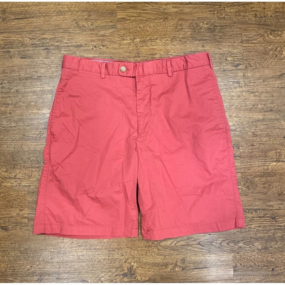 Peter Millar Pink Flat Front Active Casual Chino Golf Shorts Bermuda Men's 32x9